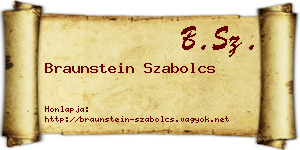 Braunstein Szabolcs névjegykártya
