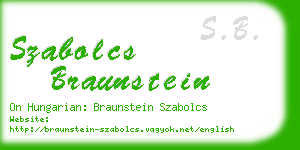 szabolcs braunstein business card